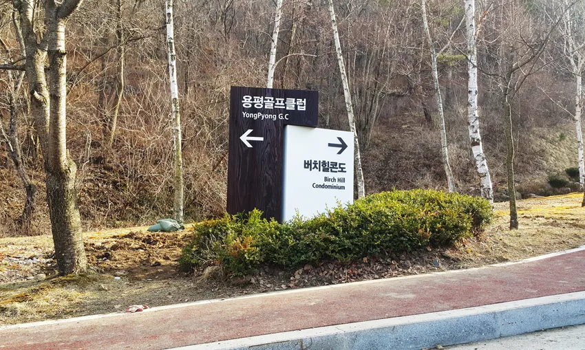 39_[WSG-88] 용평골프클럽 방향안내판 방향표지판/이정표 사진 2