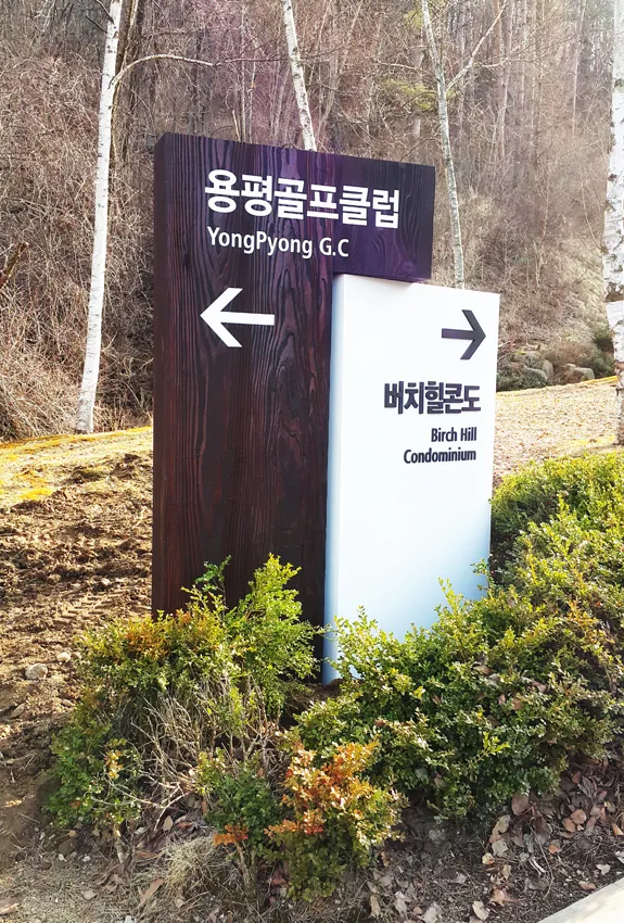 39_[WSG-88] 용평골프클럽 방향안내판 방향표지판/이정표 사진 3