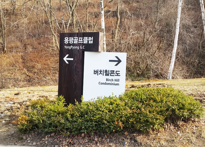 39_[WSG-88] 용평골프클럽 방향안내판 방향표지판/이정표 사진 1
